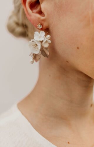 Aurelie Große Blumen Ohrringe für die Braut von Elaloves