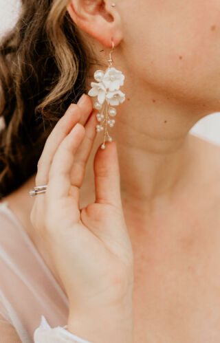 Ohrringe ALICE mit Blumen für die Hochzeit von Elaloves